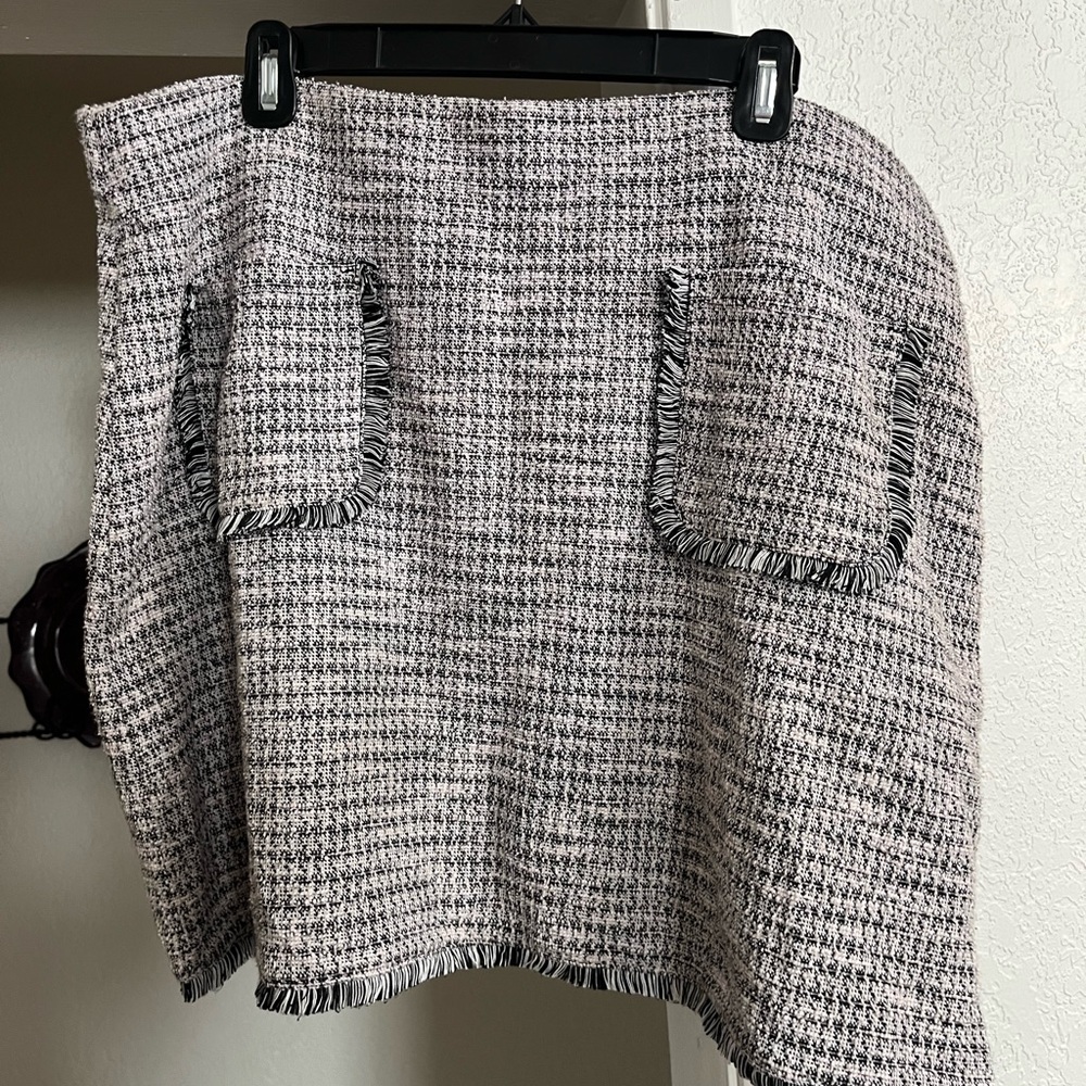 LOFT Monochrome Tweed Skirt